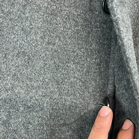 J.Crew Wool Coat XL Extra Large Men's Quilted Lined Dark Gray *Flaw* - Picture 4 of 12